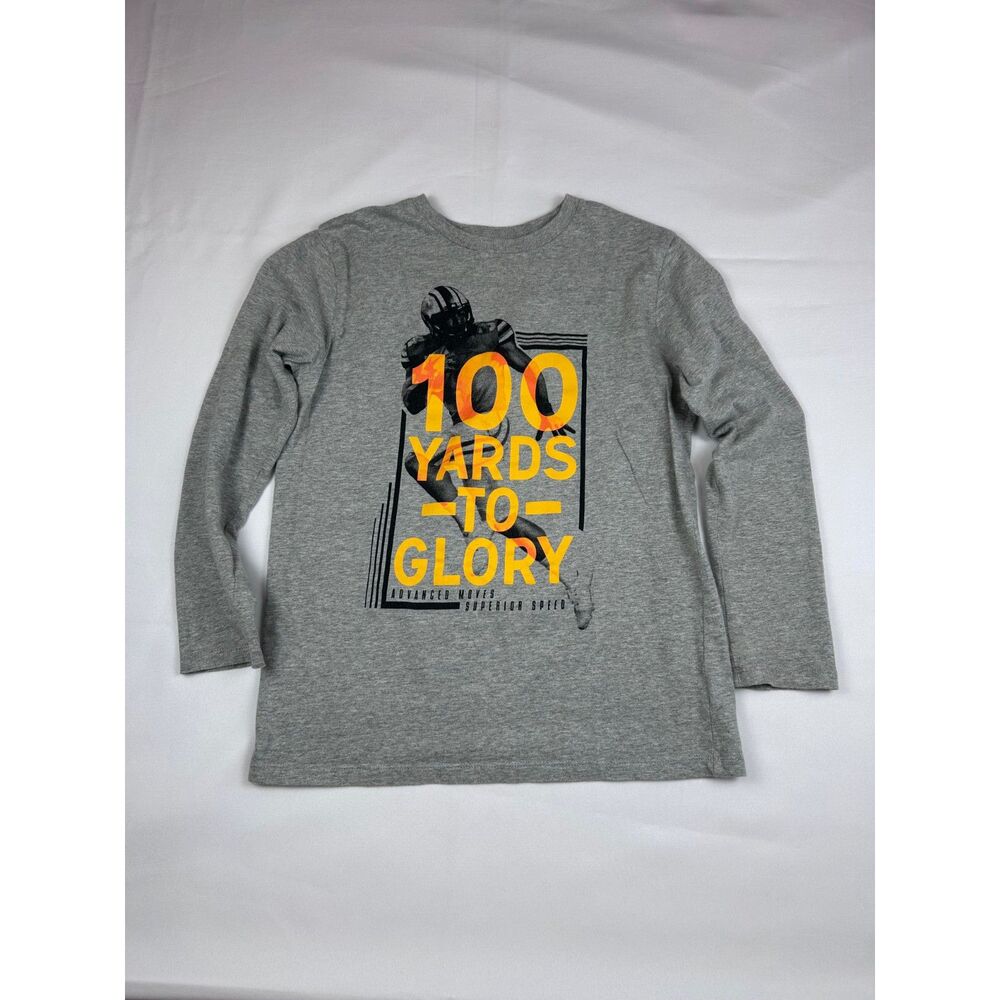 The Children’s Place Boys L 10/12 Gray Football Graphic Long Sleeve Shirt